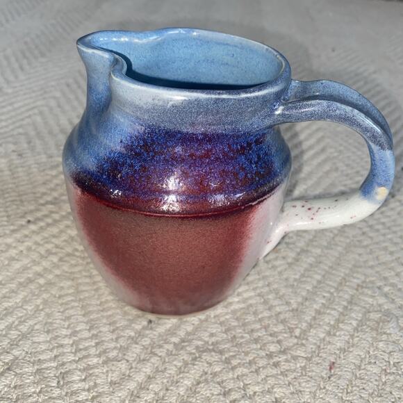 Vintage Studio Art Pottery Pitcher Signed Hand Thrown Stoneware 5" - Picture 7 of 11
